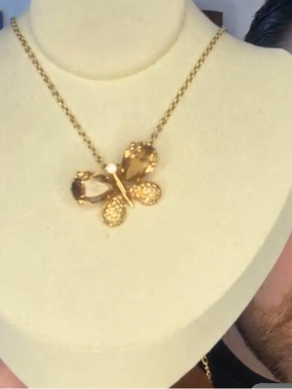 Swarovski Gold tone Butterfly Pendant Necklace - Women Jewelry